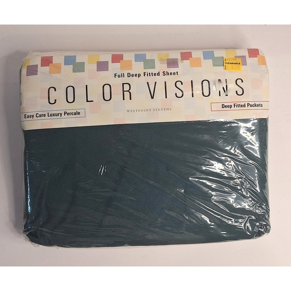 Westpoint‎ Stevens Color Visions Full Deep Fitted Sheet Emerald Green Percale